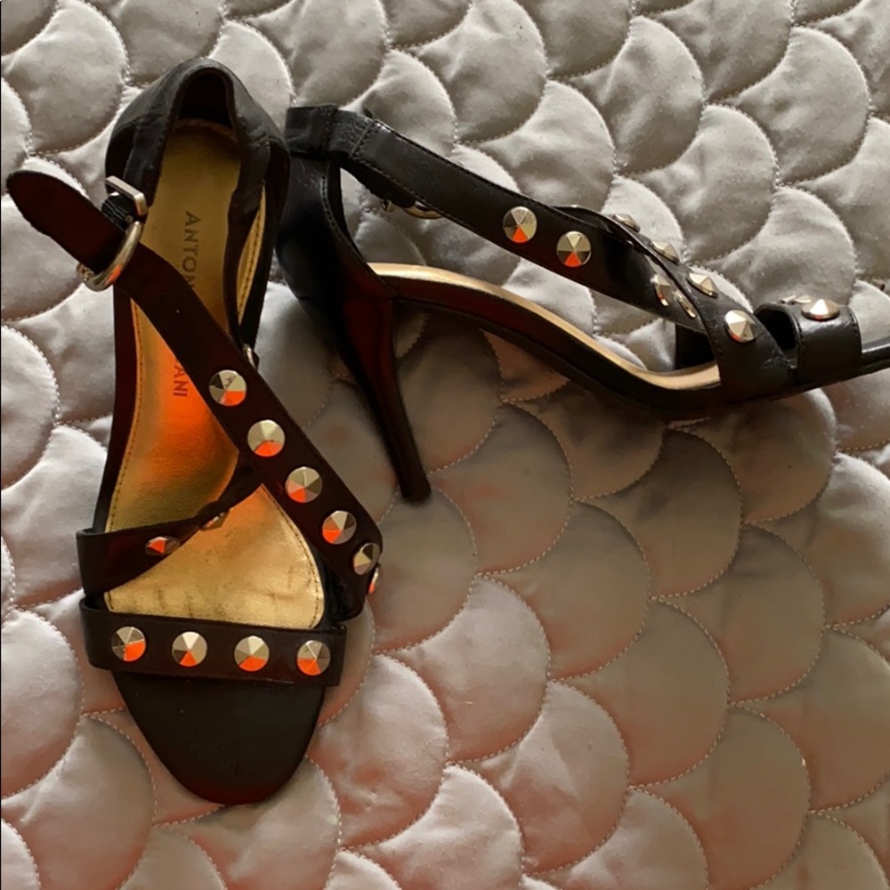 Black stud heels